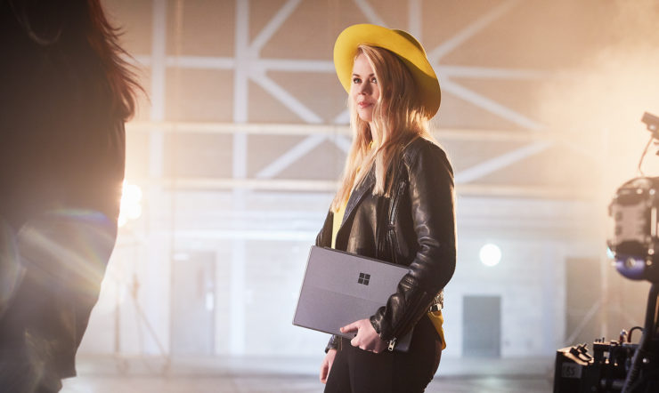 Sofie Lindblom holding Surface Pro 6