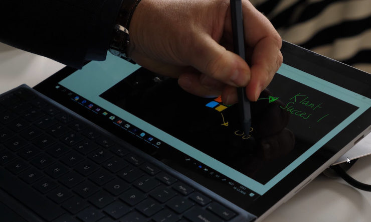 Close-up of drawing in PowerPoint